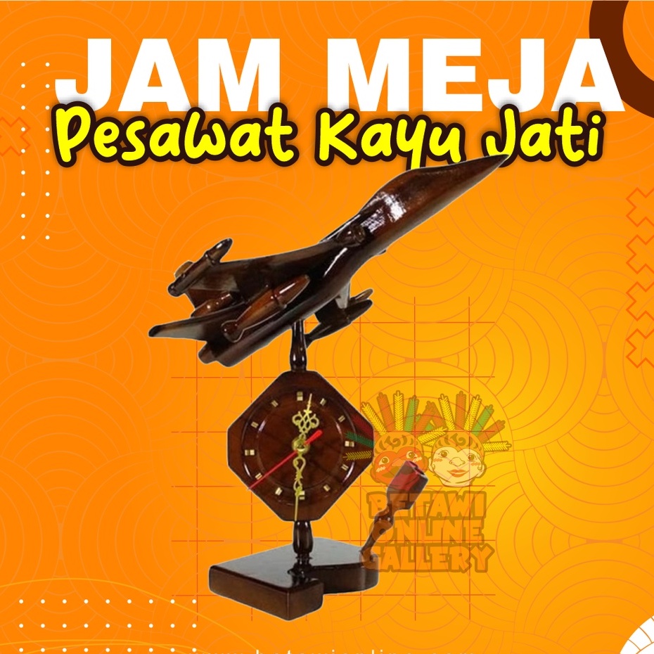 Jam Meja Model Pesawat Terbang Kayu Jati