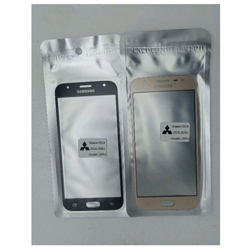 Glass sudah OCA J3 pro Samsung Kaca Touchscreen LCD layar sentuh
