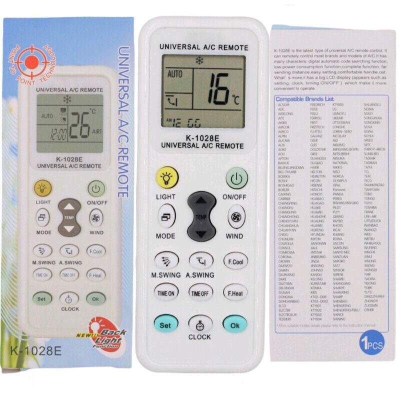 Remote AC Universal controller with flashlight chunghop