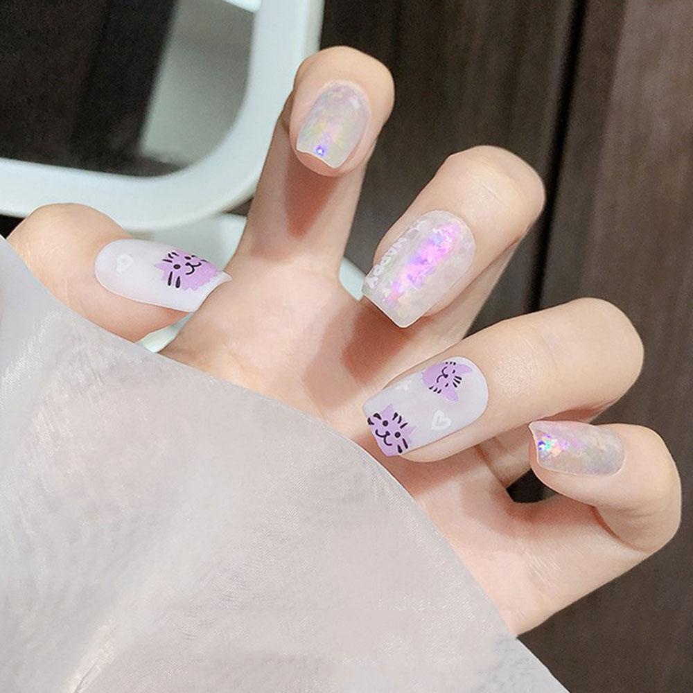 AUGUSTINA Agustin 3D Stiker Nail Art Tahan Air Decal Kucing Panda Kecil DIY Desain Nail Art