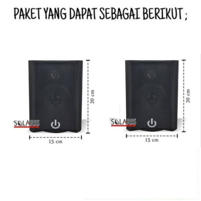 Paket Sound System Buat Gerobak Es Jelly / 2 Speaker / 1 Ampli Bluetooth