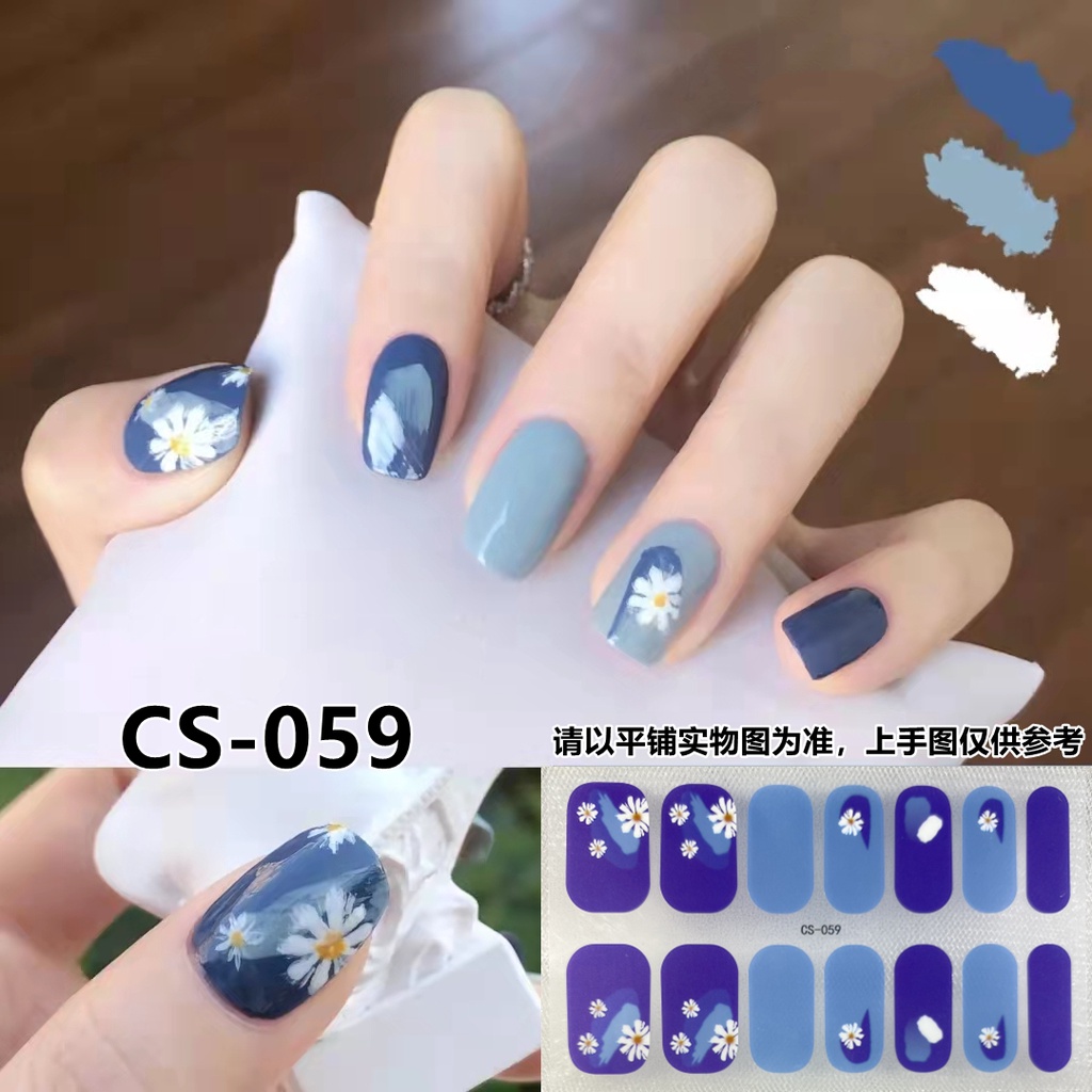 14pcs / Set Stiker Kuku Motif Kartun Warna Gradasi Anti Air / Racun Untuk Nail Art / Manicure DIY