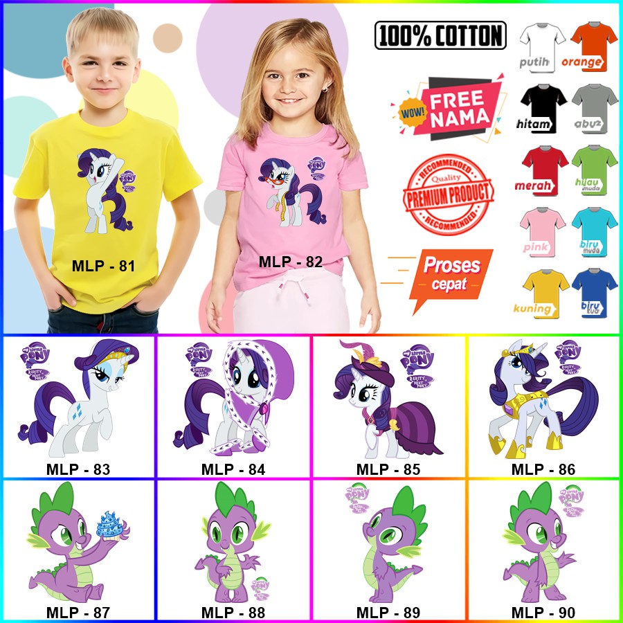 Baju Kaos ANAK DAN DEWASA MY LITTLE PONY COUPLE (FREE NAMA)