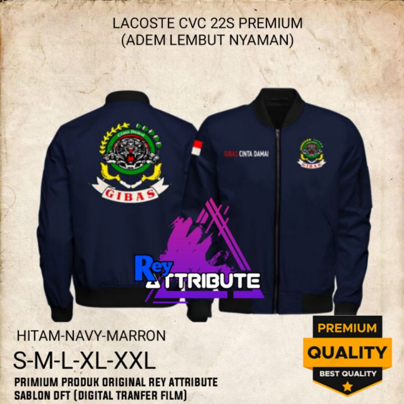 JAKET BOMBER GIBAS CINTA DAMAI EKSKLUSIF TERBARU