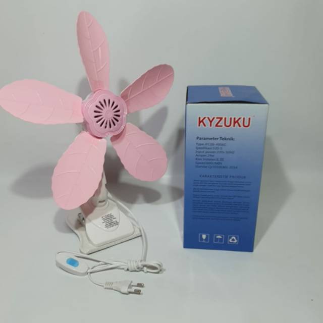 Kipas angin 3in1 kipas kyzuku jepit 29w bisa meja dan dinding 29 Watt 5 baling Pink 29watt 3in1 fan