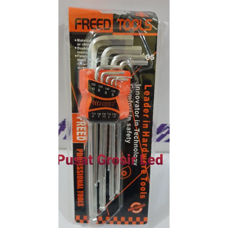 Kunci L ballpoint Panjang Set 9 pcs Freed