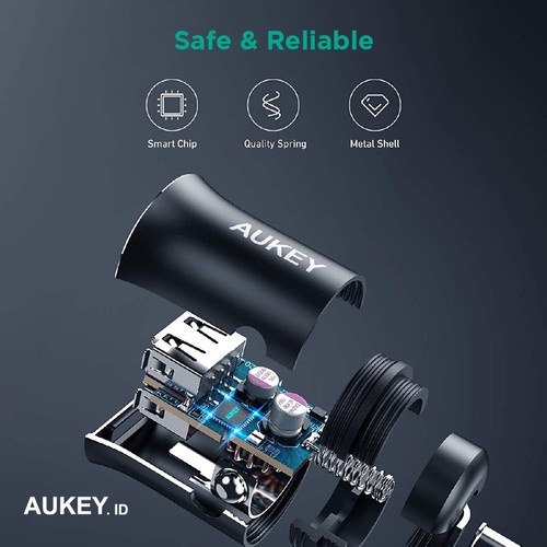 Aukey  Car Charger Mobil CC-Q1 Enduro Duo Series USB-A - 24 watt