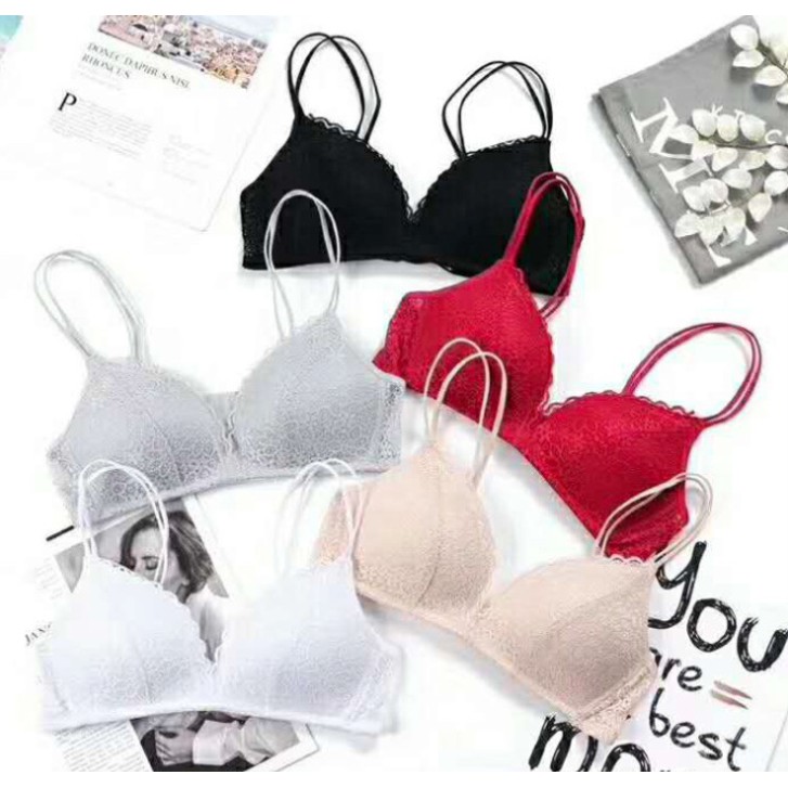 Bra E tanpa kawat sexy fashion pakaian dalam wanita BH cewek perempuan pushup underwear nyaman sport