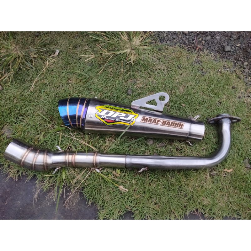 Knalpot DPJ Gratis Laser Nama untuk bebek Jupiter vega Supra karisma smash dll