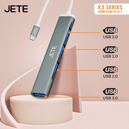 USB Hub Type C 4in1 JETE X3 Conveter Tipe c 4 In 1 - Konverter USB Hub Garansi 2 tahun