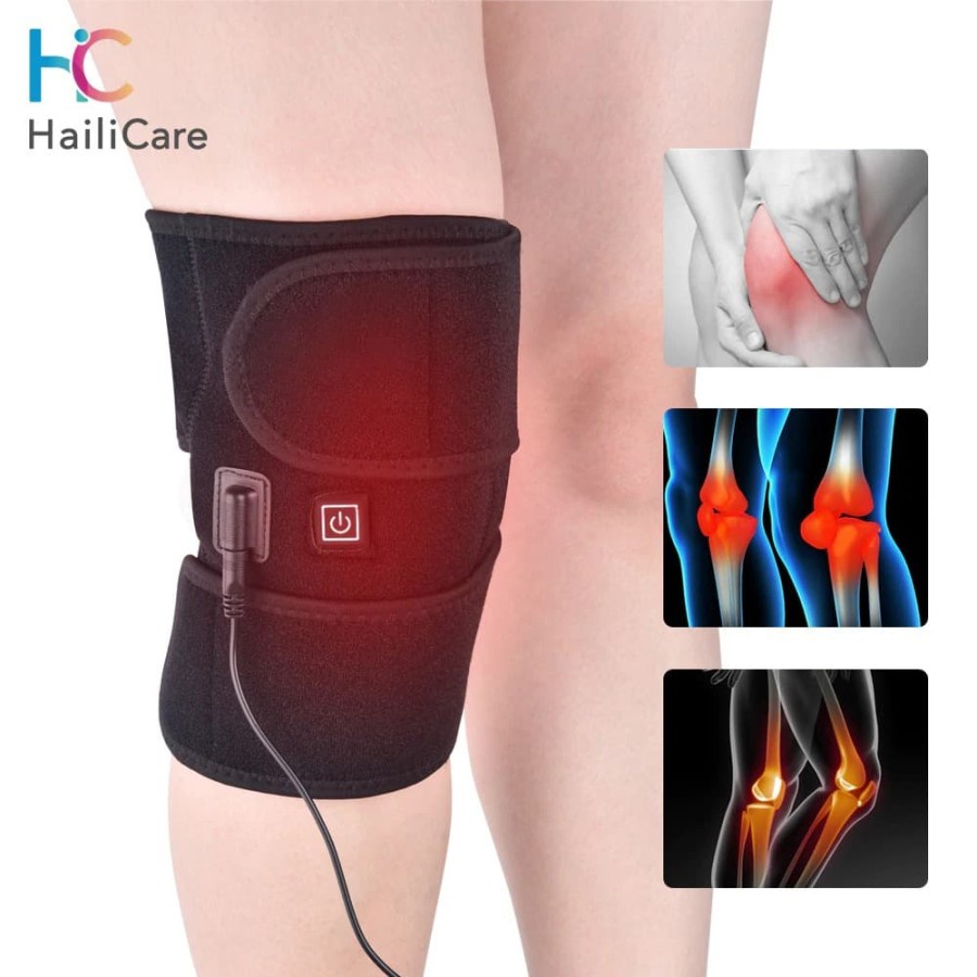 Pelindung Lutut Heating Therapy Knee Support Compression Sport Fitness - 10237 - Black