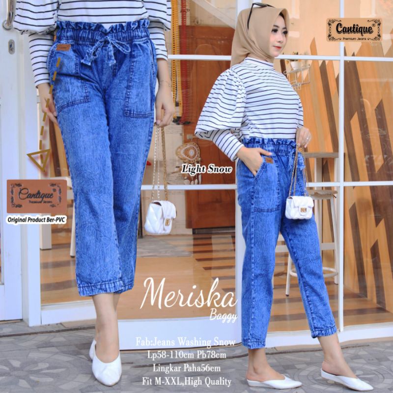 meriska baggy celana jeans wanita by cantique