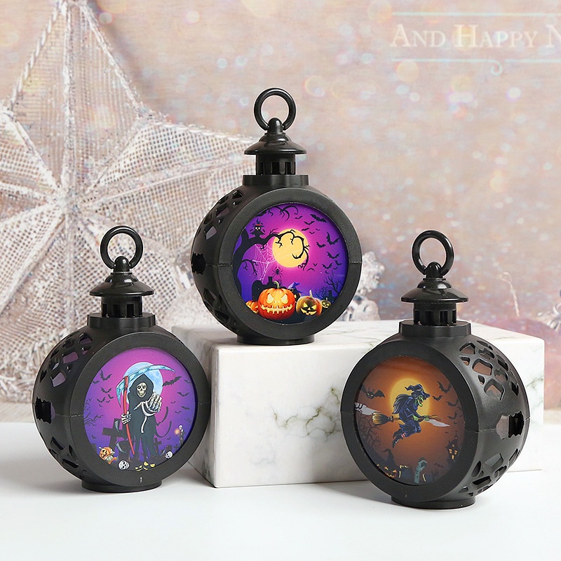 Lampu Malam LED Portable Bentuk Labu Halloween Untuk Dekorasi Rumah