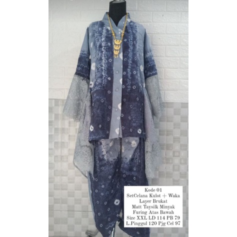 Set Celana Kulot + waka layer brukat