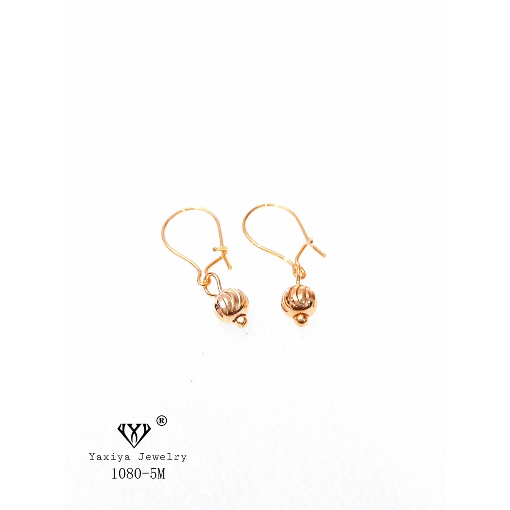 Yaxiya Anting Wanita Motif Bola Perhiasan imitasi lapis emas 18K 675-3