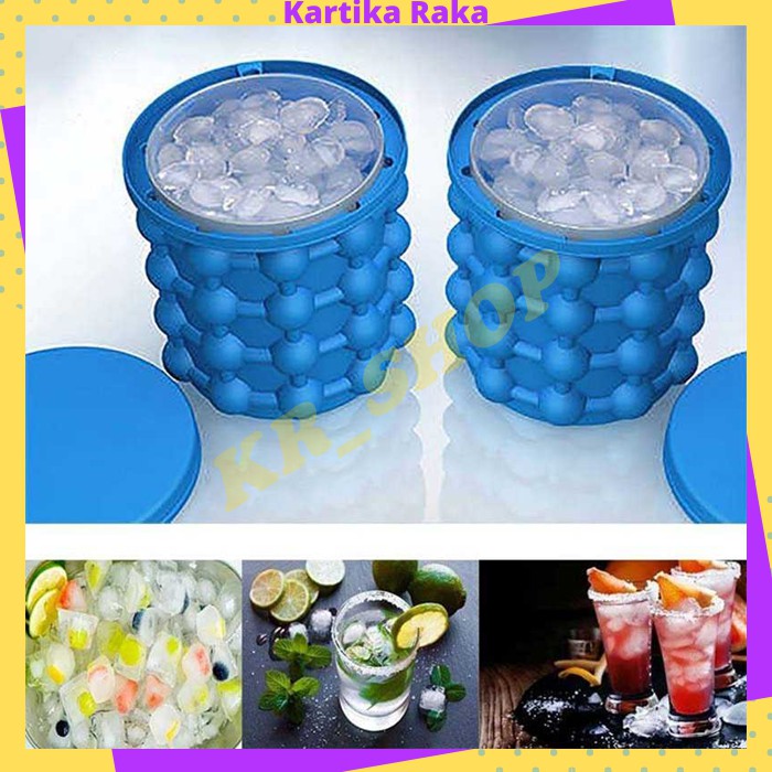 KR Pembuat Cetakan Es Batu Bulat Silikon Silicone Tempat Es Batu Ice Cube Maker 3D Silicone Mold