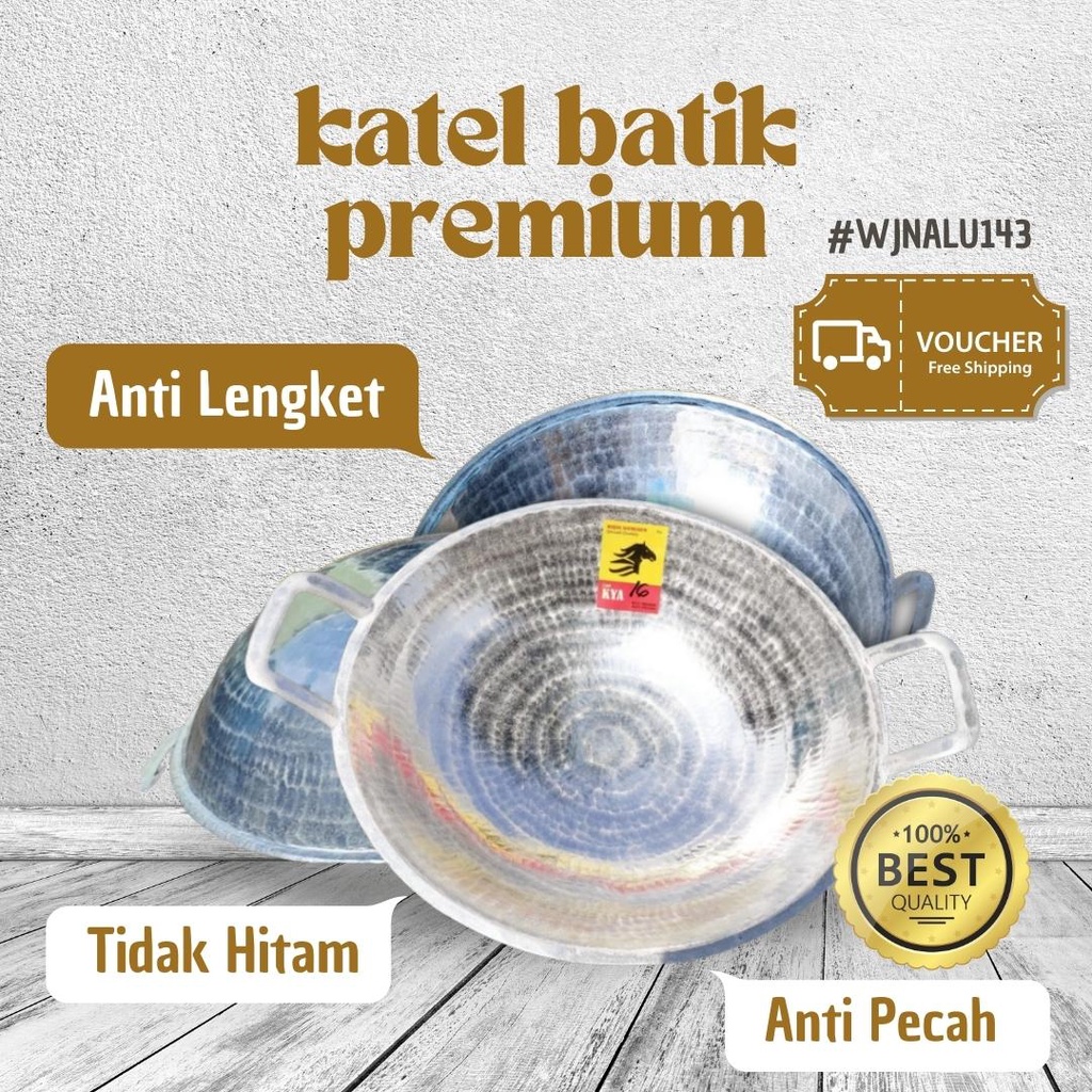WJNALU143 - Penggorengan wajan katel kuali kenceng almunium alumunium jawa tebal anti lengket / kate