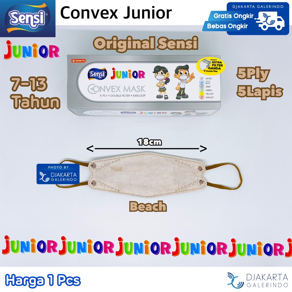 Masker Sensi Convex Junior / Sensi Convex Anak 5Ply Original Sensi