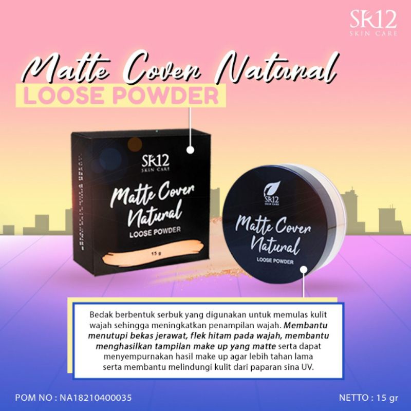 MATTE COVER NATURAL LOOSE POWDER/ BEDAK TABUR SR12