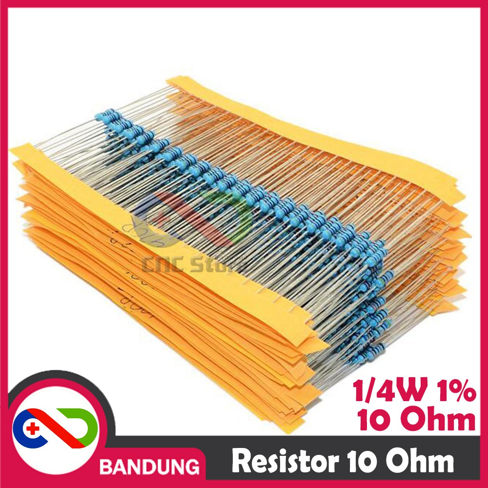 10X RESISTOR 10 OHM 1/4W 1% METAL FILM