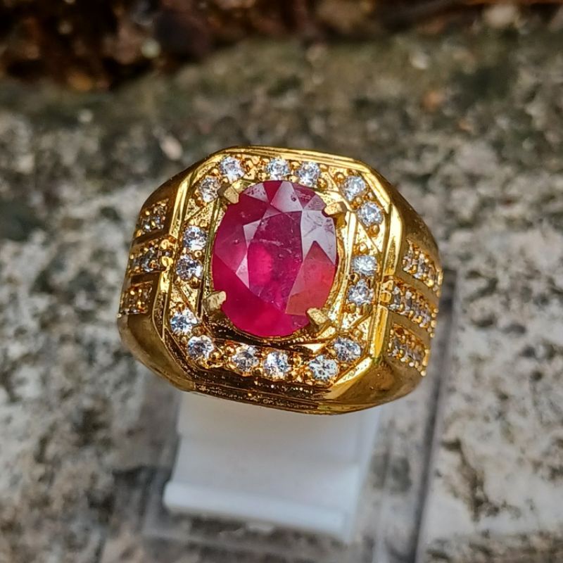 CINCIN BATU PERMATA RUBY AFRIKA ORIGINAL STONE