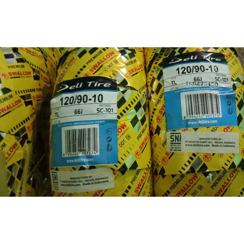 Ban motor 120/90 ring 10 SC101 Tubeless Delitire