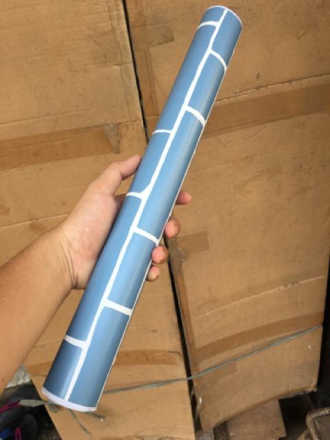 Kmk10421 Premium Wallpapaer 10meter X 45cm Wallpaper Dinding Sticker Walpaper Bata Biru