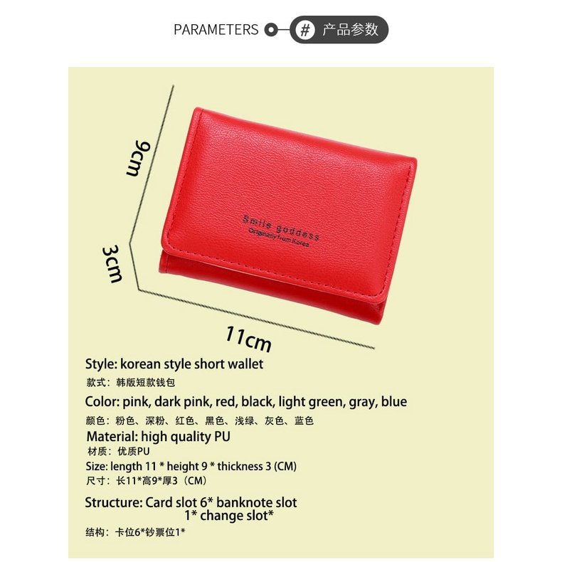 ASIN829 Dompet Lipat Wanita Dompet Mini Wanita Impor Korea Dompet Pendek Indah Asli D301 Foto Multifungsi Dompet Lipat Dompet/Dompet Wanita / import dompet Lipat Kecil Lucu Dan Cantik