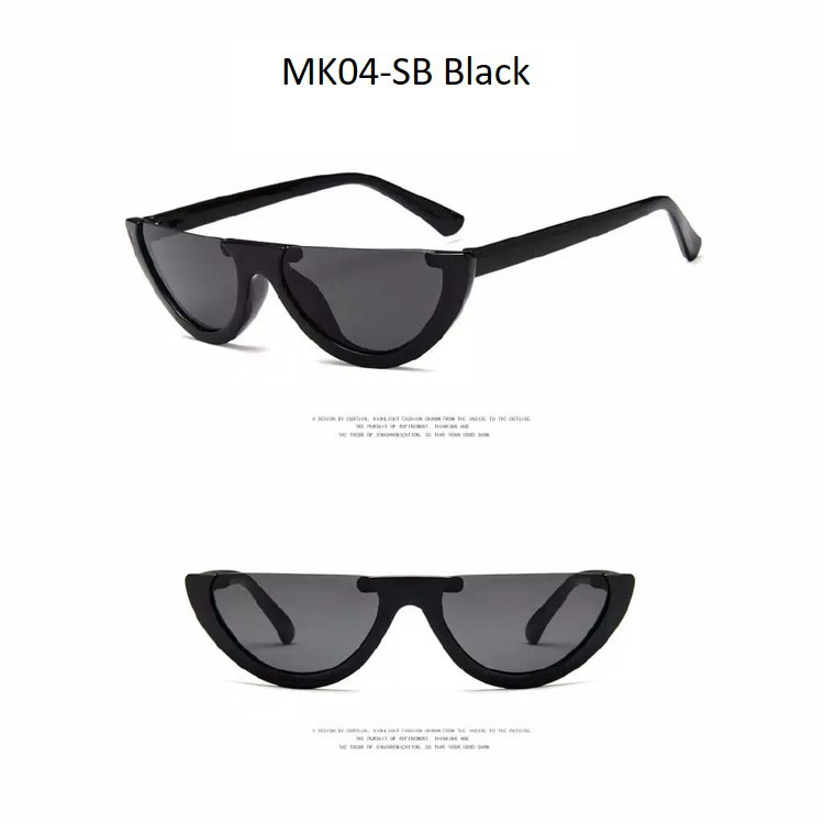 PL-H010 &quot;PROMO&quot; Korean INS Hot Fashion Setengah Bingkai Mata Kucing Kacamata Hitam Wanita/Pria Sunglasses MK04