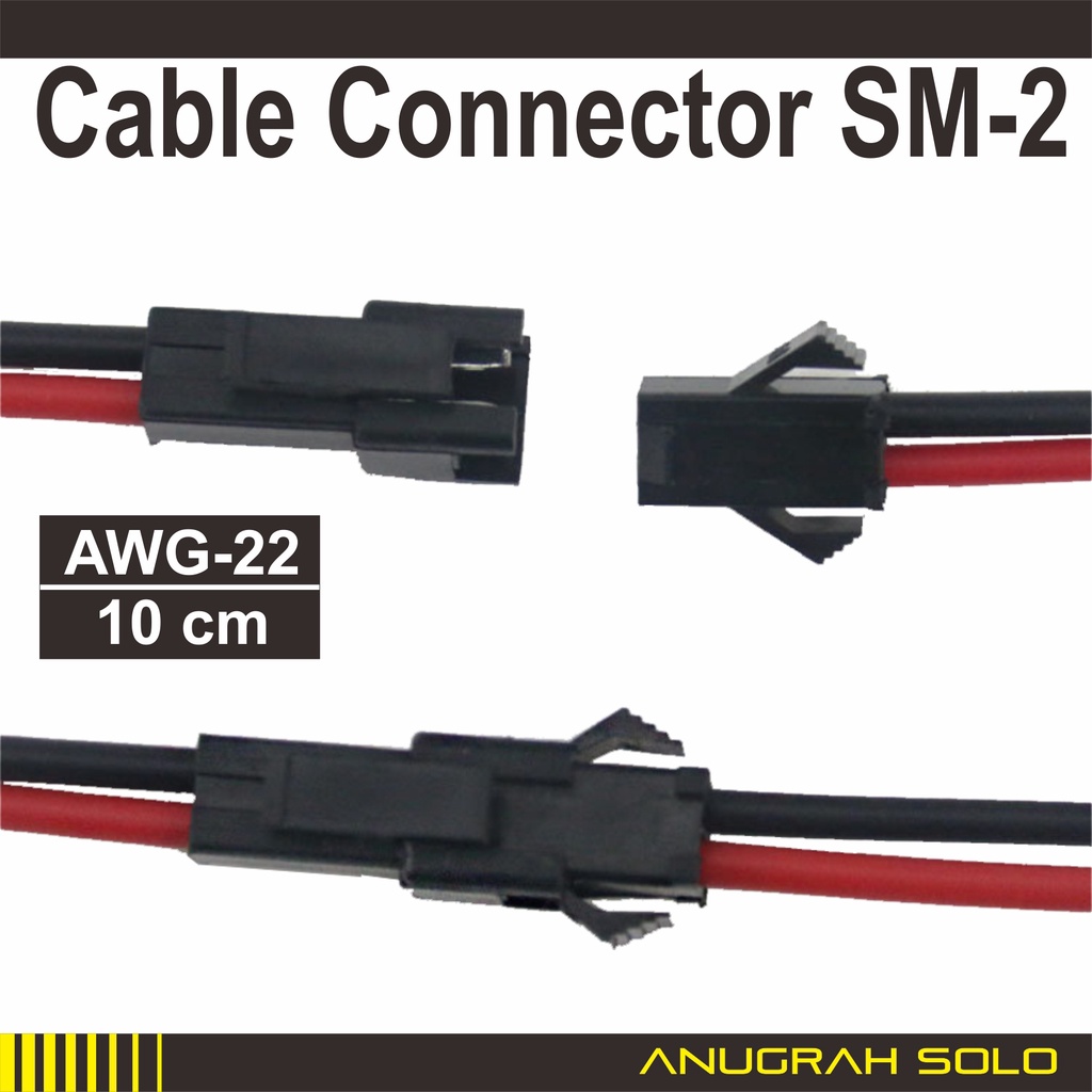 Soket Terminal Kabel Jantan Betina Connector Konektor 2P SM-2 Male Female Connector