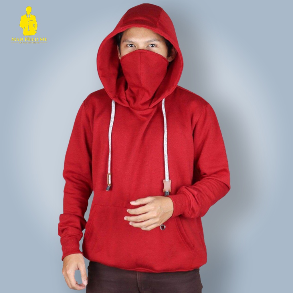 UDC MAROON |ManNeedMe x UnderCity| Jaket Pria Jacket Hoodie Fleece dengan Masker ORIGINAL