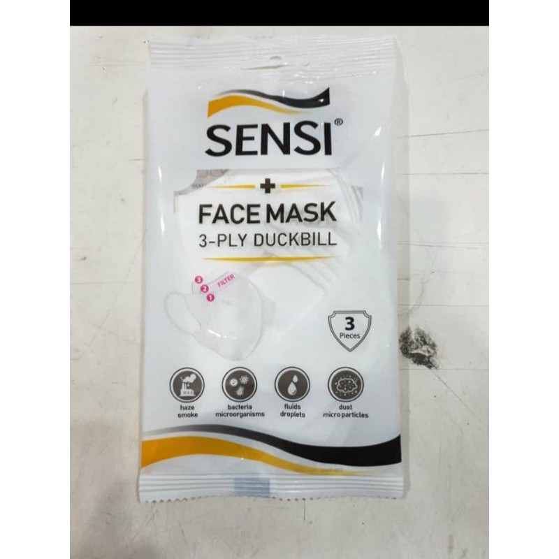 SENSI Convex Mask 4 PLY Earloop isi 2 pcs Masker Duckbill isi 3