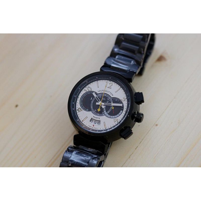 Jam Tangan Wanita Louis Vuitton 4133 Chrono Tanggal Aktif - Free Box Batre Cadangan Original Premium