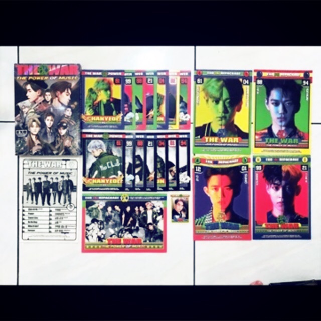 Exo The war power album no damage sealed fullset kai luhan tao chanyeol baekhyun photocard sehun kai