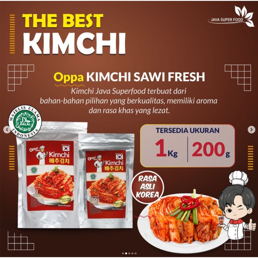 200g Oppa KIMCHI SAWI FRESH / KIMCHI HALAL / KIMCI / KIMCHI KOREA - MAKANAN KOREA