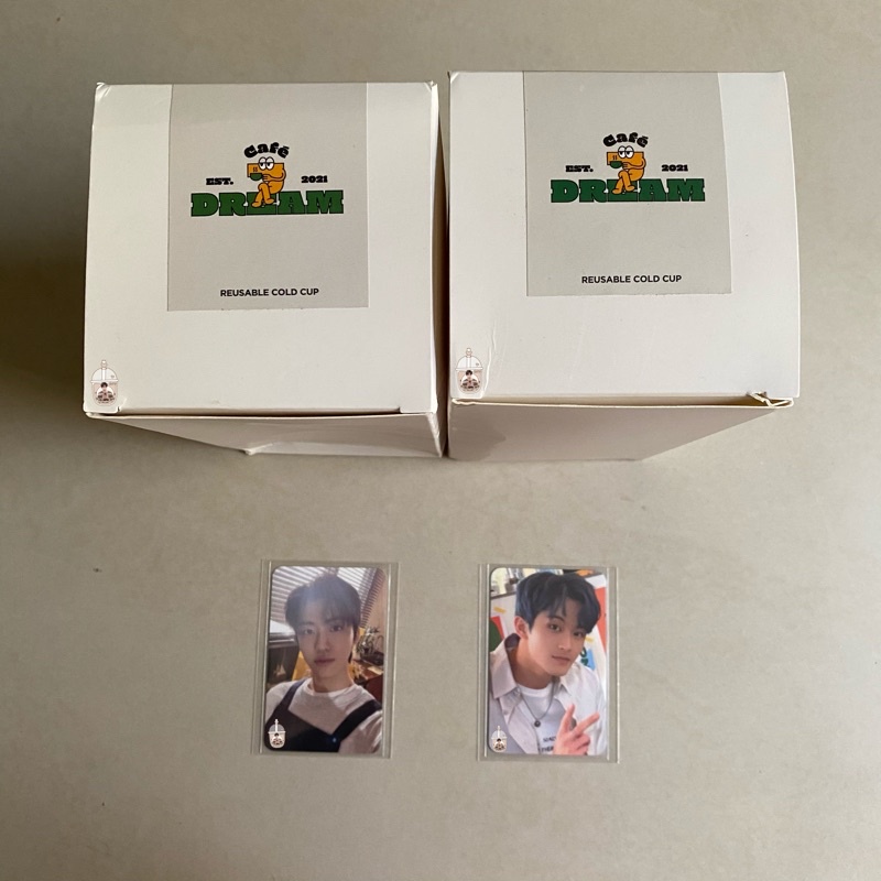NCT DREAM CAFE MD REUSABLE COLD CUP TUMBLER TUMBLR MARK JAEMIN PC PHOTOCARD