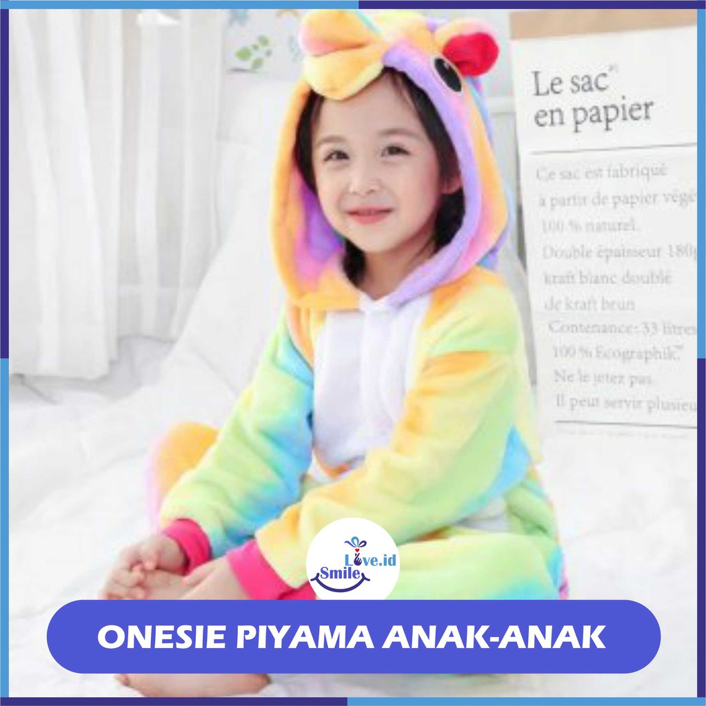 Onesie Kigurumi Costume Piyama Kid Unicorn Kostum Anak Payamas