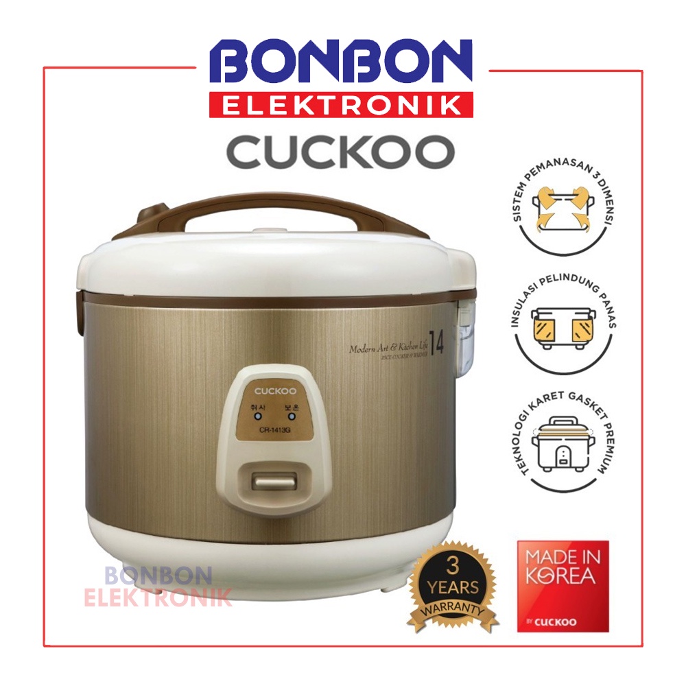 CUCKOO Commercial Mechanical Gold Rice Cooker CR-1413 2.5L No.1 In Korea