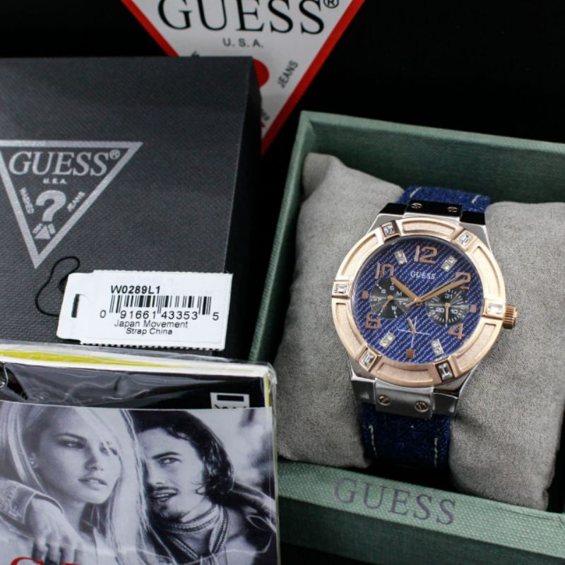 Jam Tangan Wanita Guess W0289L1 Original Crono Day Date Aktif