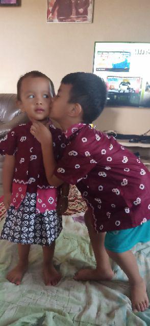 Kemeja Batik Anak Jumputan/kemeja Batik Anak Lengan Pendek/batik Anak Modern Termurah Di Pekalongan.