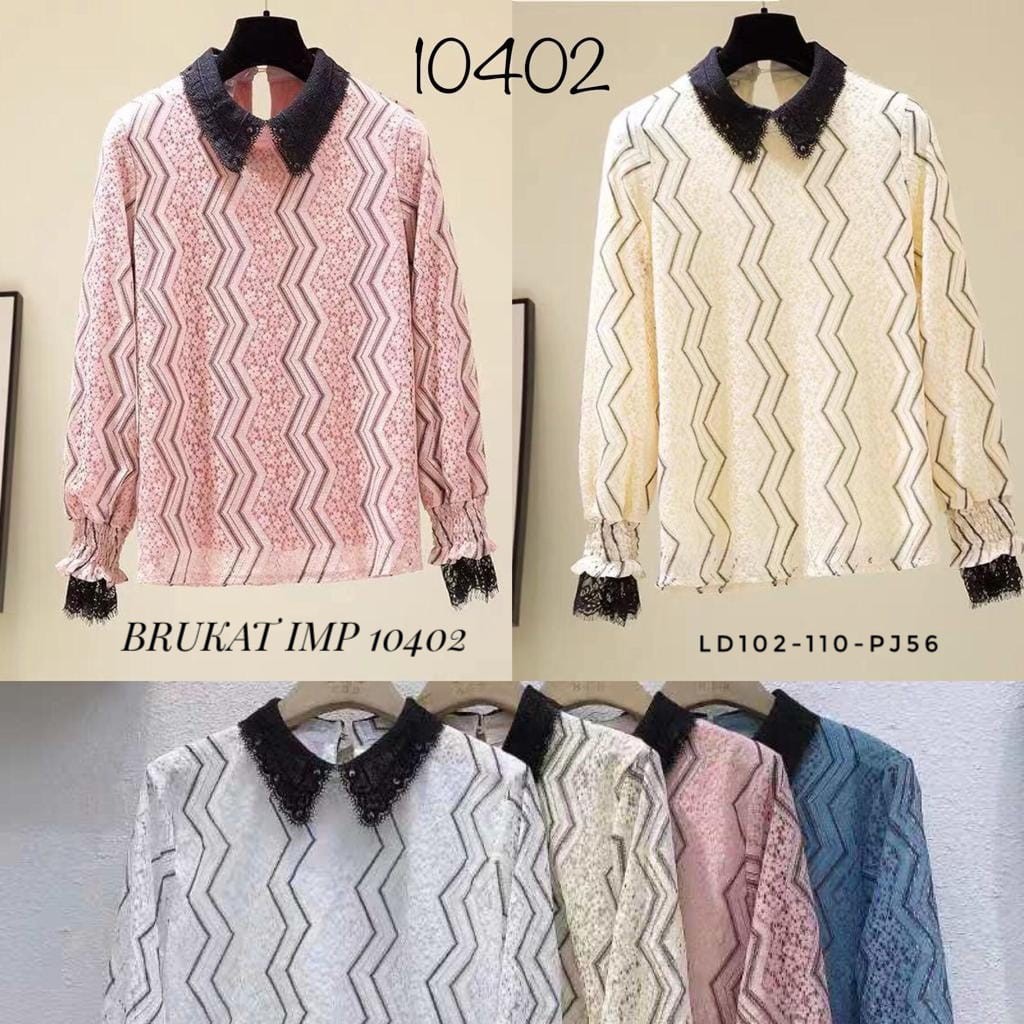 ATASAN BLUS WANITA IMPORT BAJU BROKAT LENGAN PANJANG MODIS BLUS WANITA IMPORT MURAH 10402