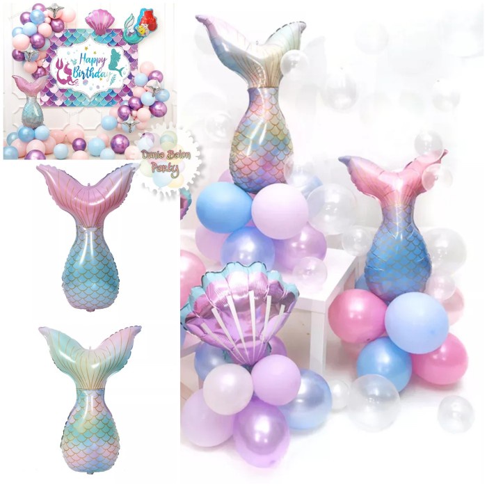 Balon Foil Ekor Mermaid / Balon Mermaid Tail / Balon Foil Mermaid