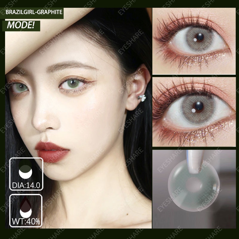 Soflens EYESHARE Diameter 14mm 1 Pasang Lensa Kontak Warna Softlens Mata Normal Softlens Lensa Korean Fashion Style Blue