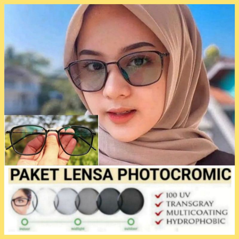 kacamata photocromic bisa pasang lensa minus dan normal anti radiasi