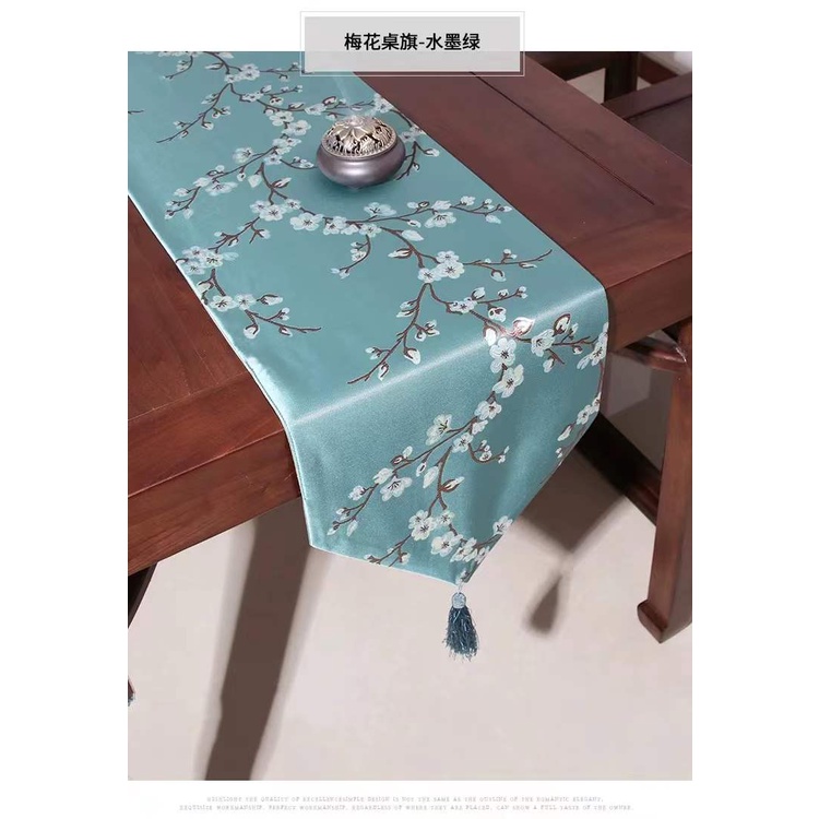 Taplak Meja Tamu Panjang/Table Runner/Taplak Meja Tengah Oriental Motif Sakura