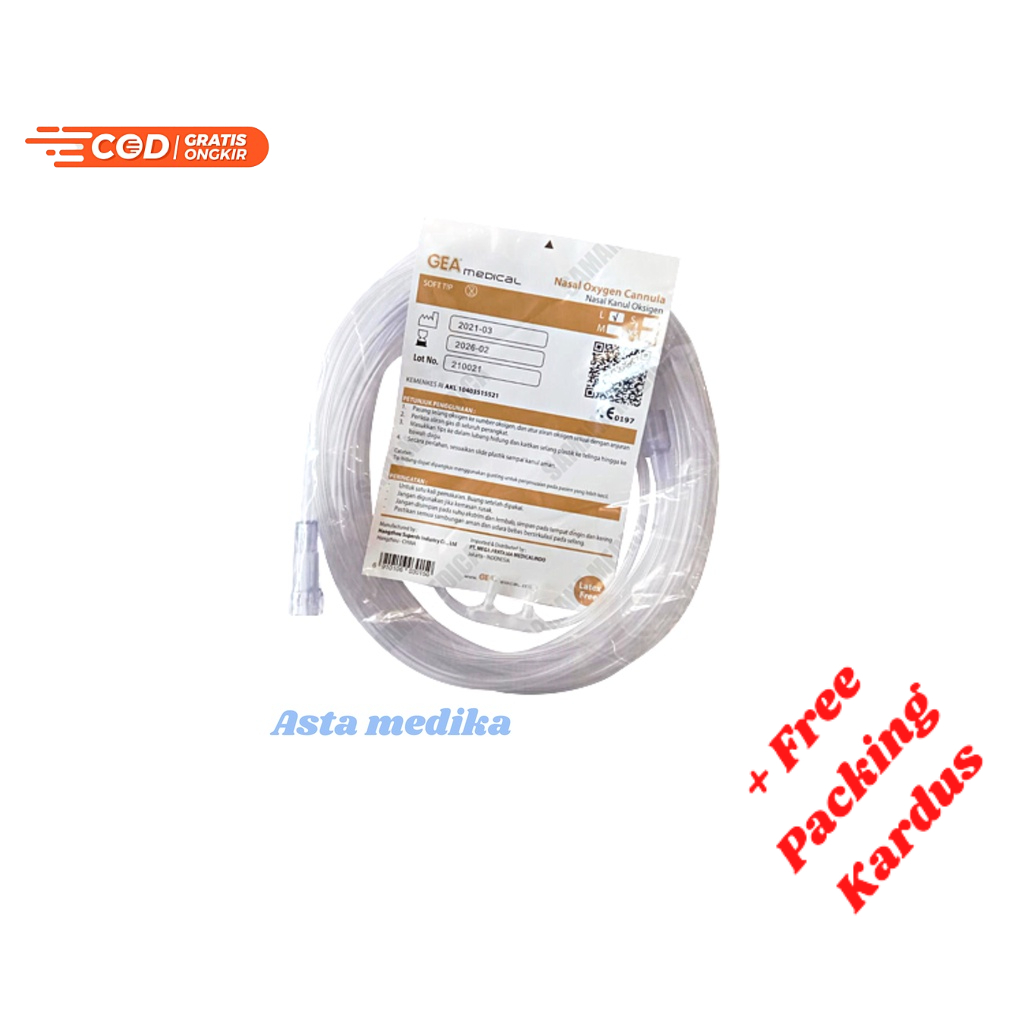 Nasal Oxygen Cannula GEA Anak Bayi Dewasa Selang Oksigen GEA Nasal Oxyflow Gea