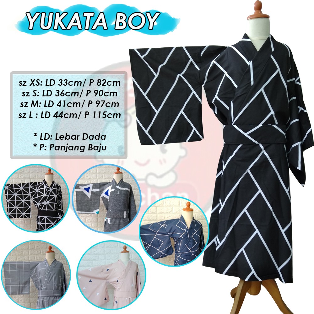 Boy Yukata Japan Summer Kimono Akachan Anak Cowo Obi katun &amp; katun rami