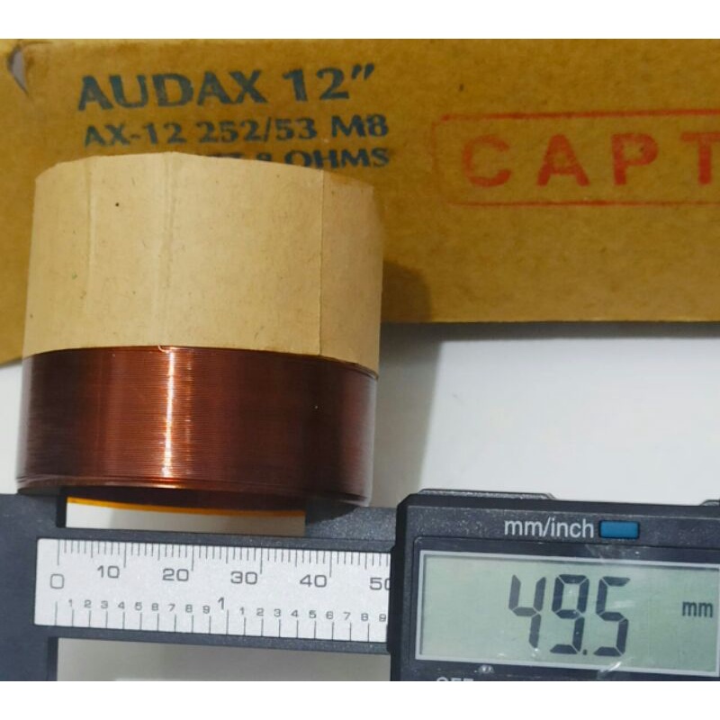 Spul spol spool spoel speaker 12inch 12 inch 15inch 15 inch Audax AX 12252 MB voice 49.5mm