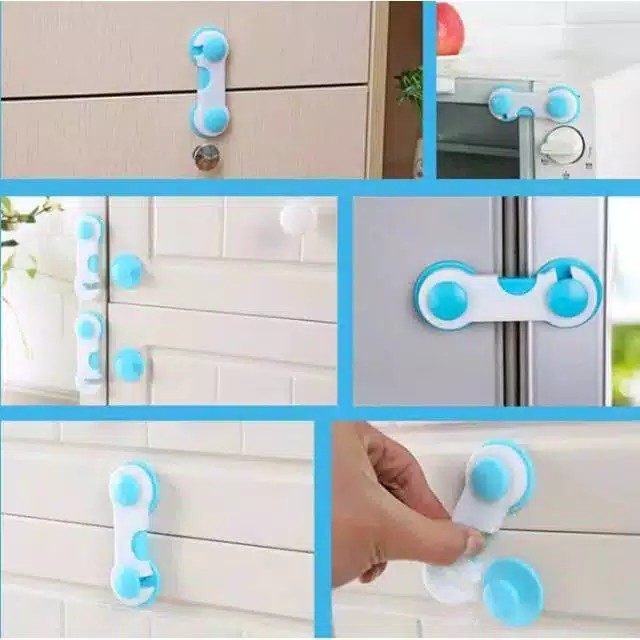 Kunci Pengaman Laci Pintu Lemari Kulkas / Pengunci Laci Bayi / Baby Safety Lock