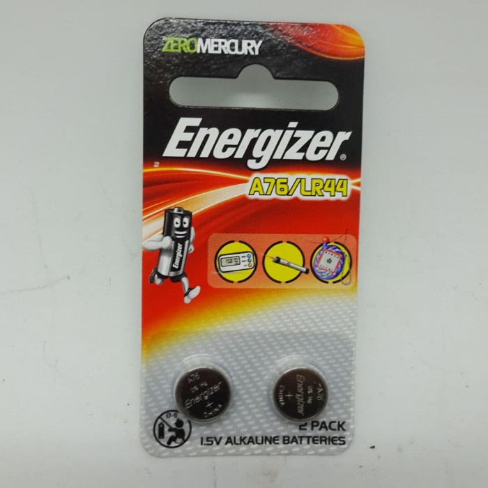 ENERGIZER 2 Pcs Baterai Battery Lithium Kancing 1.5V A76 LR44 Isi 2Pcs